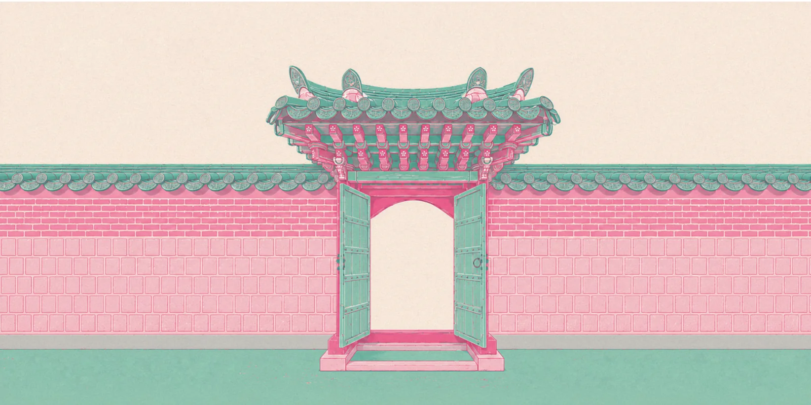 기와 대문 일러스트